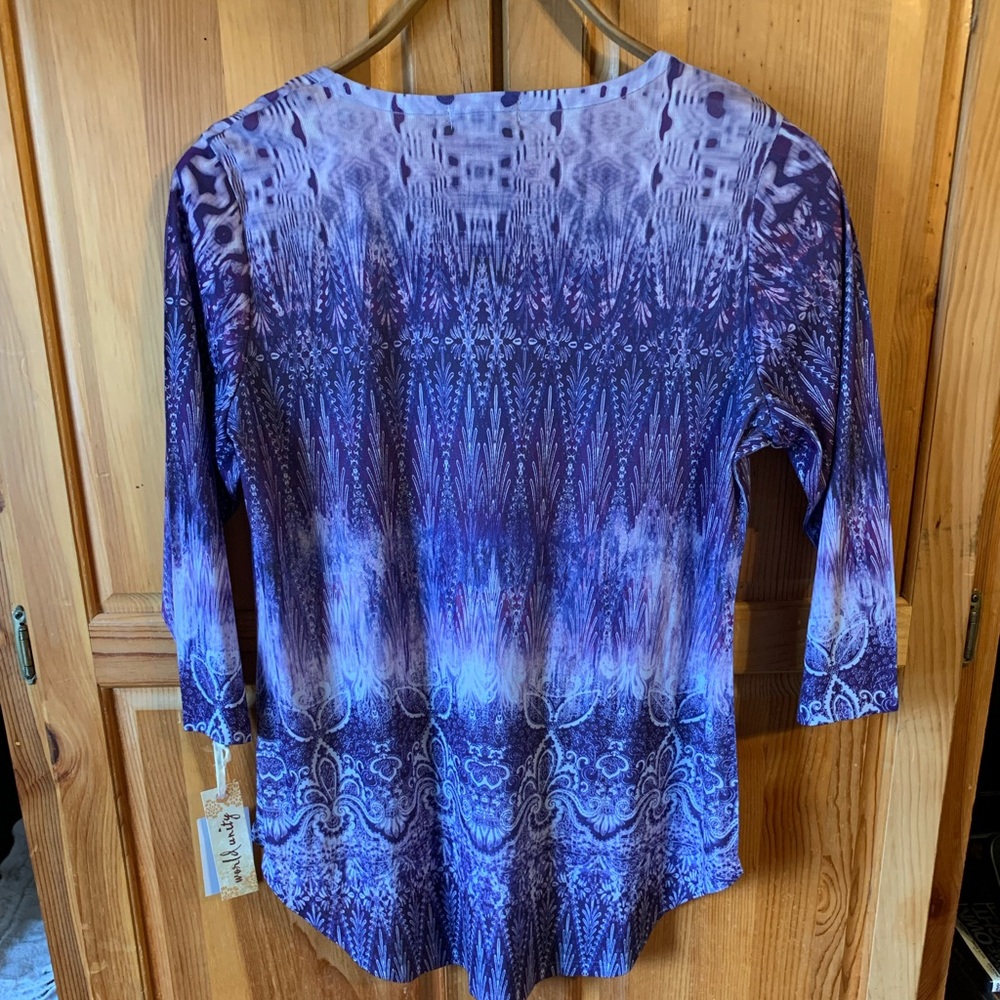 NWT World Unity Shirt Misty Blue Purple Medium New - Picture 6 of 14